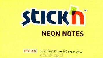 Notes samoprzylepny Sticken 76x127 żółty neon (21135)