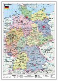 Niemcy polityczna i konturowa mapa dwustronna