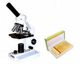 Mikroskop ME-132R + 3w1 zestaw 36 preparatów