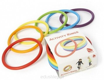 Kolorowe obręcze Activity Rings do zabawy, gier, gimnastyki, rytmiki oraz różnych form terapii i rehabilitacji dzieci.