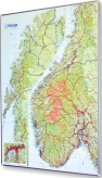 Norwegia drogowo-fizyczna 68x100cm. Mapa magnetyczna.