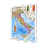 Włochy administracyjna z kodami pocztowymi 98x119cm. Mapa magnetyczna.