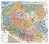 Polska drogowo-administracyjna mapa ścienn