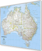Australia polityczna 81x70cm. Mapa do wpinania korkowa.