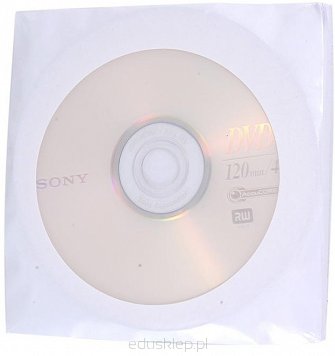 Płyty DVD-R SONY 4.7 GB 16X w białych kopertach 20 szt. w opakowaniu. 