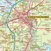 Śląskie administracyjno-drogowa 92x108cm. Mapa do wpinania korkowa.