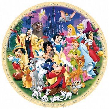 Puzzle 1000 Elementów Świat Disney Okrągłe Ravensburger