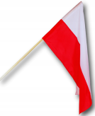 Flaga Polski + kij drzewiec 112 x 70 cm - widok flagi