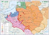 Unie Polski z Litwą - Polska i Litwa 1370-1505 - mapa ścienna