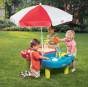 Wielofunkcyjny dwu-komorowy stół amerykańskiej firmy Litlle Tikes do zabawy piaskiem i wodą wyposażony w parasol, który ochroni dzieci przed słońcem.

Wspaniała zabawa i jakość wykonania.