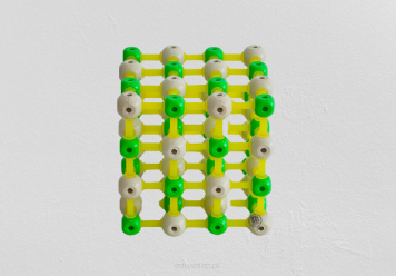 Trójwymiarowy model struktury molekularnej chlorku sodu.