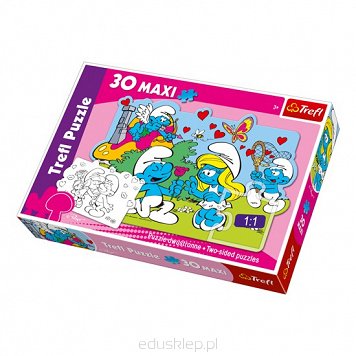 Puzzle 30 Elementów Maxi Przygody Smurfów Trefl