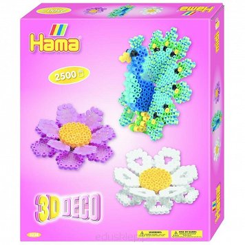 Hama midi - Kreacje 3D - Kwiaty i Paw