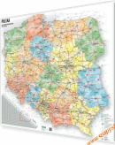 Polska administracyjno-drogowa mapa magnetyczna 104x92cm wersja Strong