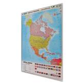 Ameryka Północna polityczna lub fizyczna 104x138cm. Mapa magnetyczna.