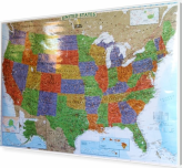Stany Zjednoczone/USA ozdobna 116x78cm. Mapa magnetyczna.