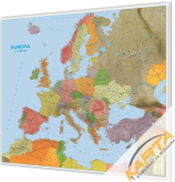 Europa polityczno-drogowa 120x100cm. Mapa do wpinania korkowa.