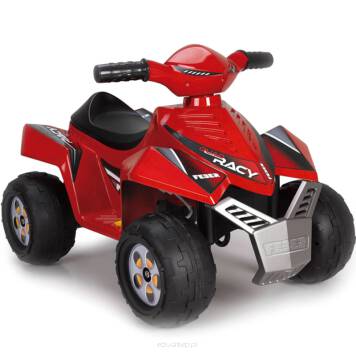 Ten czerwony quad to nie lada gratka dla młodego fana motoryzacji.