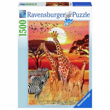 Puzzle 1500 Elementów Afrykański Zachód Słońca Ravensburger